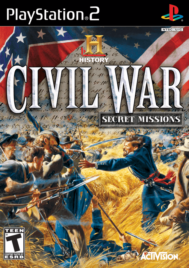 History Channel Civil War Secret Missions box art for Playstation 2